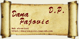 Dana Pajović vizit kartica